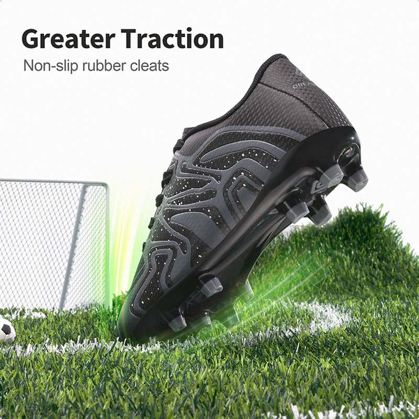 Boys & Girls Soccer Cleats - BLACK DARK GREY WHITE - 2